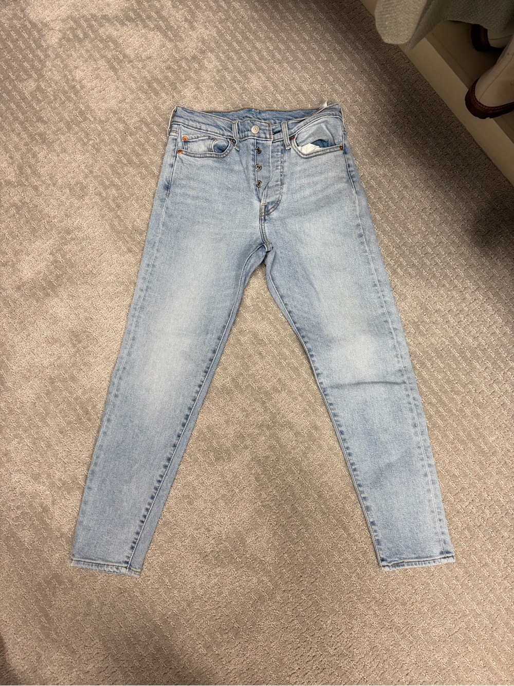 Levi's Light Blue High-Rise Button-Fly Jeans